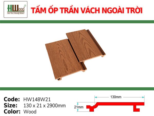 Tấm ốp gỗ nhựa có ngàm màu wood chuyên dùng ốp trần, ốp tường ngoài trời.