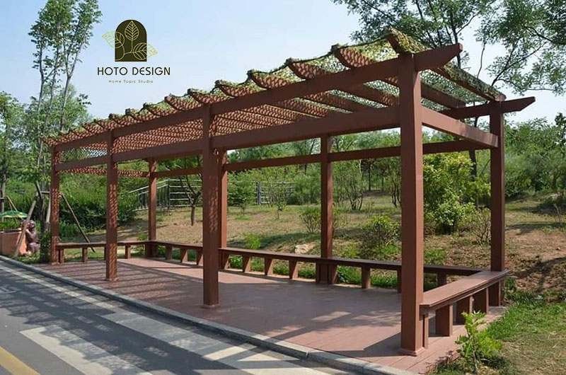 Lam gỗ nhựa composite là một loại lam gỗ chuyên dùng cho ngoài trời, ứng dụng làm giàn pergola, giàn lam che nắng, trồng dây leo, treo hoa,...