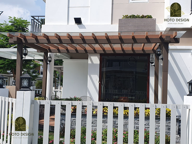 Lam gỗ nhựa composite được chuyên dùng để làm giàn lam che nắng, giàn Pergola nghĩ dưỡng cho không gian ngoài trời, sân vườn.