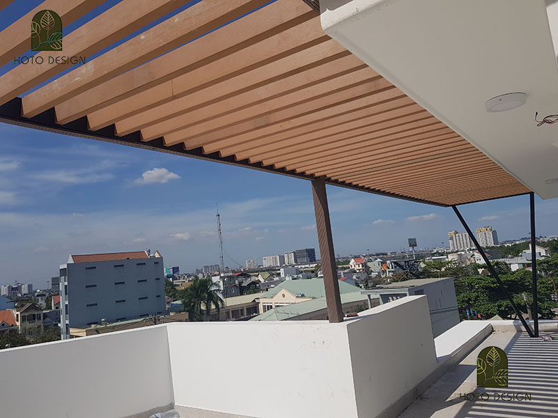 Lam gỗ nhựa composite được chuyên dùng để làm giàn lam che nắng, giàn Pergola nghĩ dưỡng cho không gian ngoài trời, sân vườn.